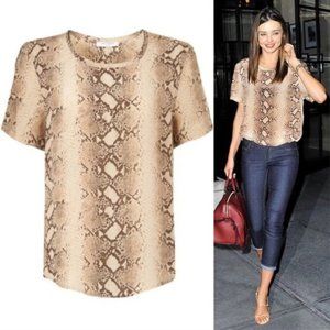 NWOT EQUIPMENT Riley Python Snakeskin Print Top M